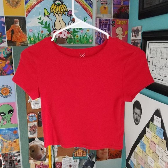 PacSun Tops - Red Short Sleeve Crop Top from PacSun- Size Small
